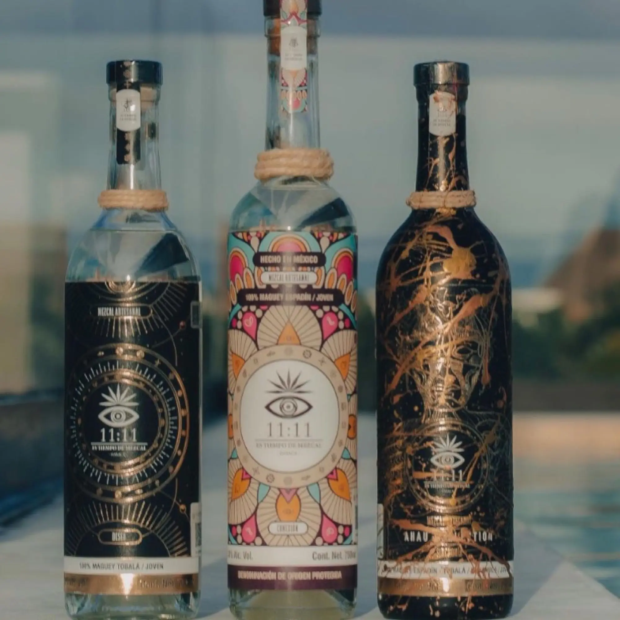 Trío de botellas de Mezcal 11:11 — Conexión, Sincronía y Despertar — para regalar